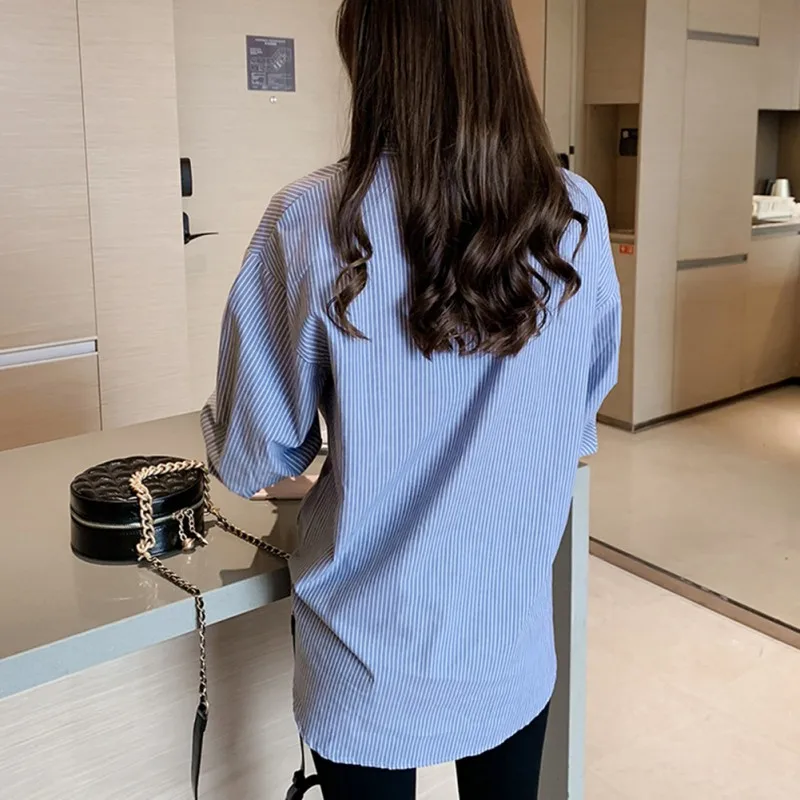  spring new Hong Kong flavor retro chic striped shirt female design sense minority Han Fan jacket3 | Женская одежда