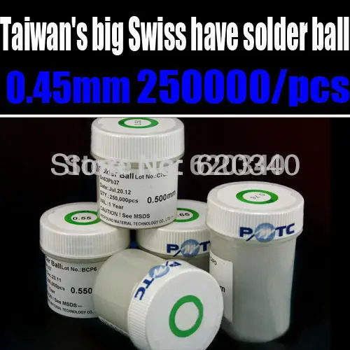 

Free Shipping Big bottle BGA Leaded solder ball pewter beads 0.45mm 250,000