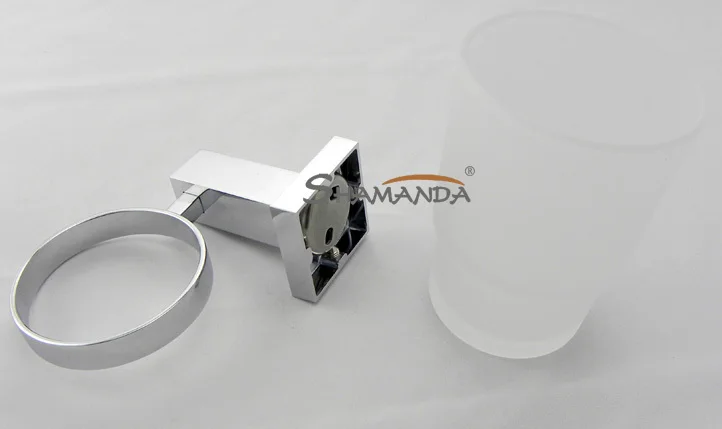 Free Shipping Single Tumbler Holder Toothbrush Cup Brass Base with Chrome finish+Glass Bathroom Accessories-94012 |