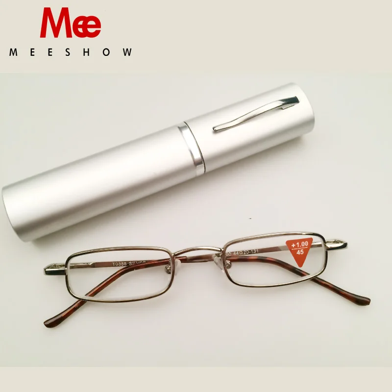 Карманные компактные очки для чтения премиум класса Meeshow с алюминиевым футляром