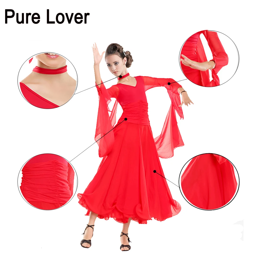 FEECOLOR/современное бальное платье для девочек Детское с v-образным вырезом Вальс