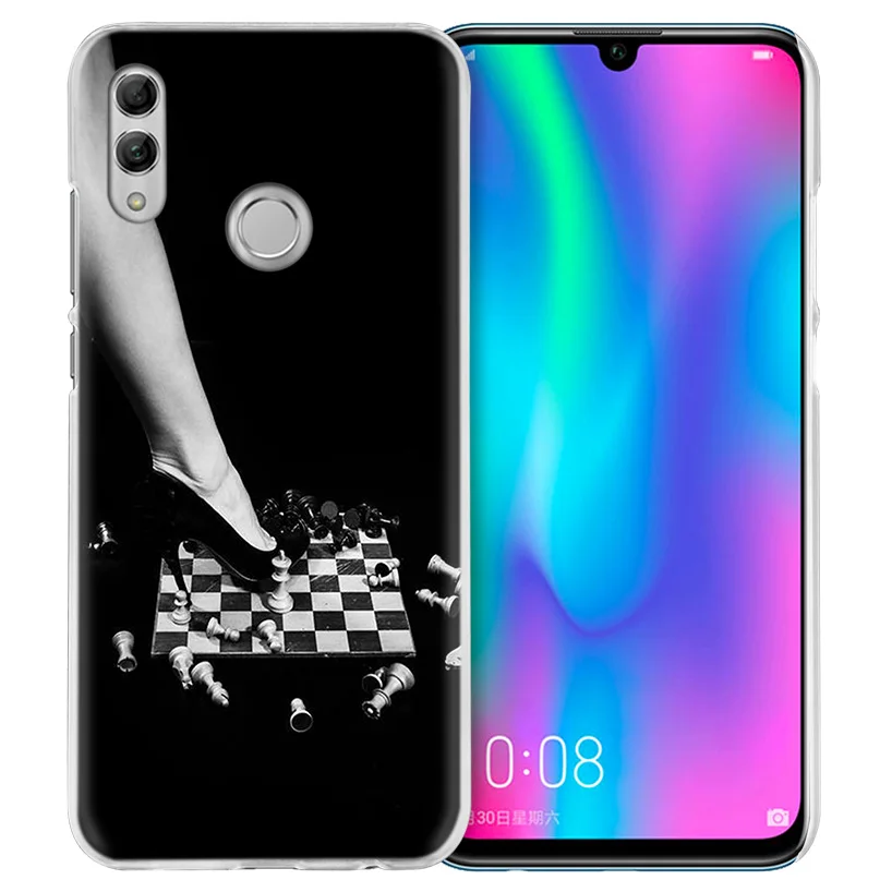 Черный и белый чехол для huawei Honor 8X Y9 20 9 10 Lite Play 8C 8A Pro V20 20i Y6 Y7 Y5 жесткий чехол для телефона из поликарбоната