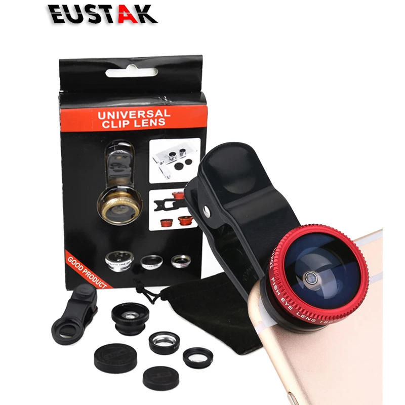 Универсальный зажим для камеры мобильного телефона объектив рыбий глаз + макро
