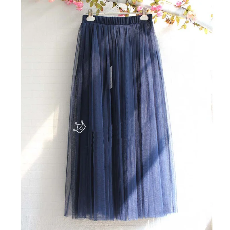 Женская трехслойная юбка макси фатиновая длиной до щиколотки 18 цветов|skirt fabric|skirt