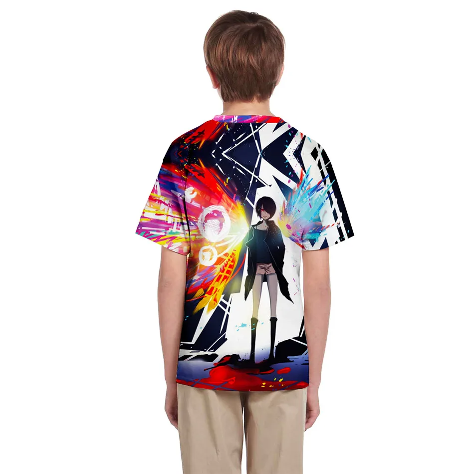 7T-14T Kids Fashion Anime 3d T-shirt Children Naruto Sasuke Tokyo Ghoul Cool Brand T shirt Big Boy Girl Pullover Tshirts Tops