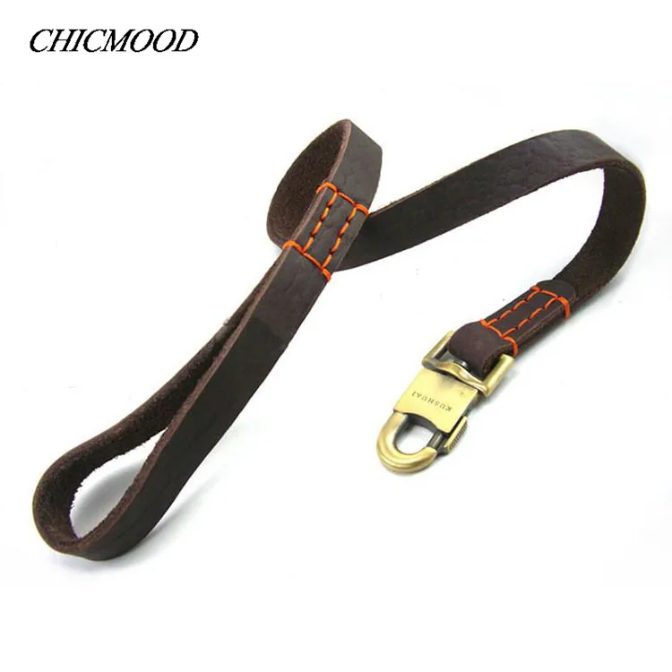 Высокое качество большой ошейник для собак настоящий кожаный поводок тянущий