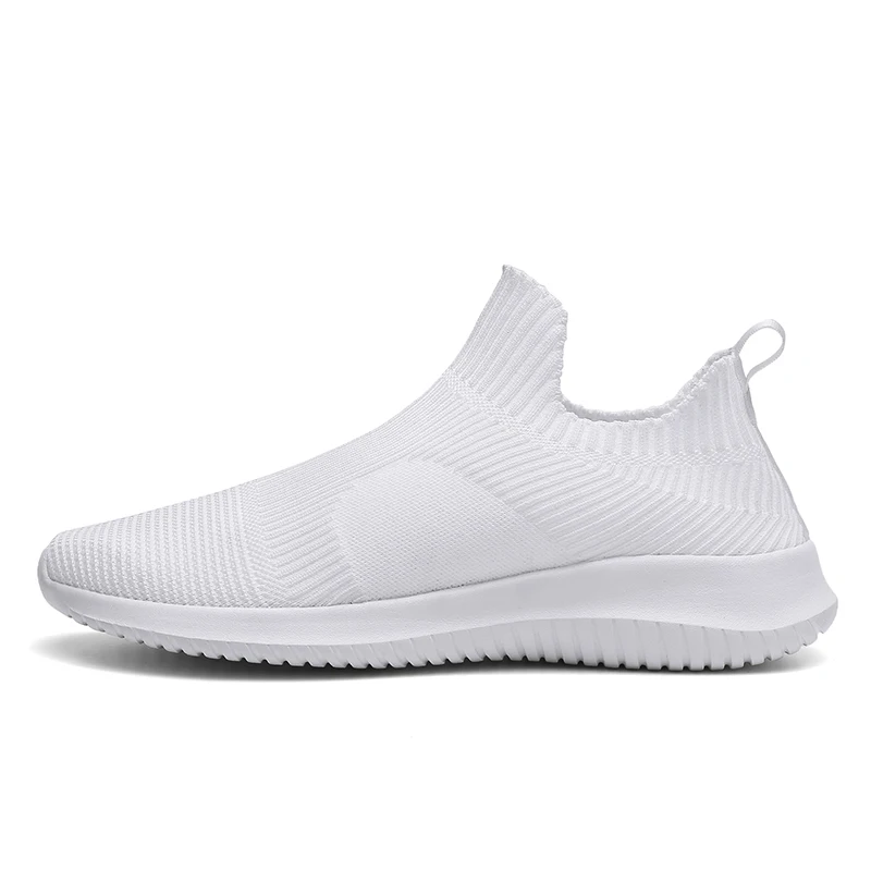 Large Size Sneakers Men New Fashion Wild Casual Shoes Soft Comfortable Simple Lightweight Non-slip Flying Woven Mesh White | Обувь