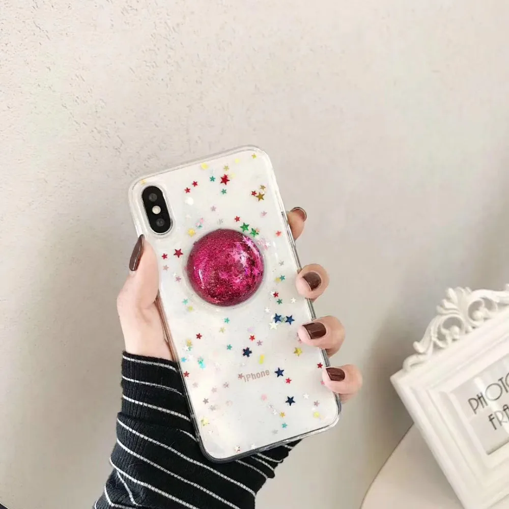 Zxtrby Crystal ball чехол для телефона iphone 6 S Plus 7 8 X XR XS Max блестящий порошок эпоксидная