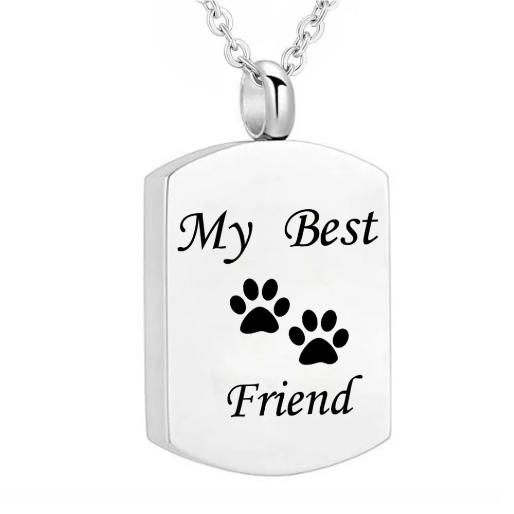My Best frien Pet Paw print Waterproof ожерелье с кремационной урной ювелирные изделия из