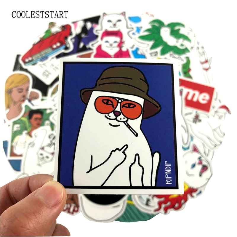

50pcs Cute Cat Lord Nermal Car Styling Funny Cool Bomb Waterproof Graffiti Doodle Sticker for Skateboard Fashion Toy Sticker
