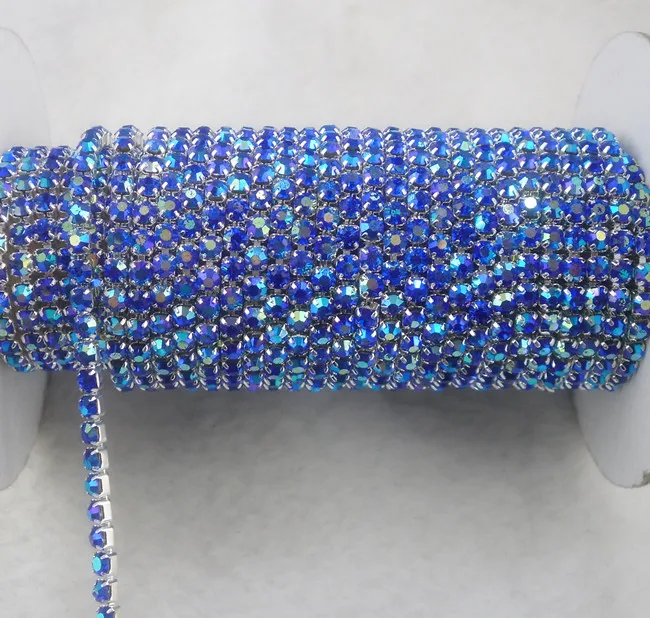 Модная аппликация сапфировый синий AB стеклянный кристалл горный хрусталь