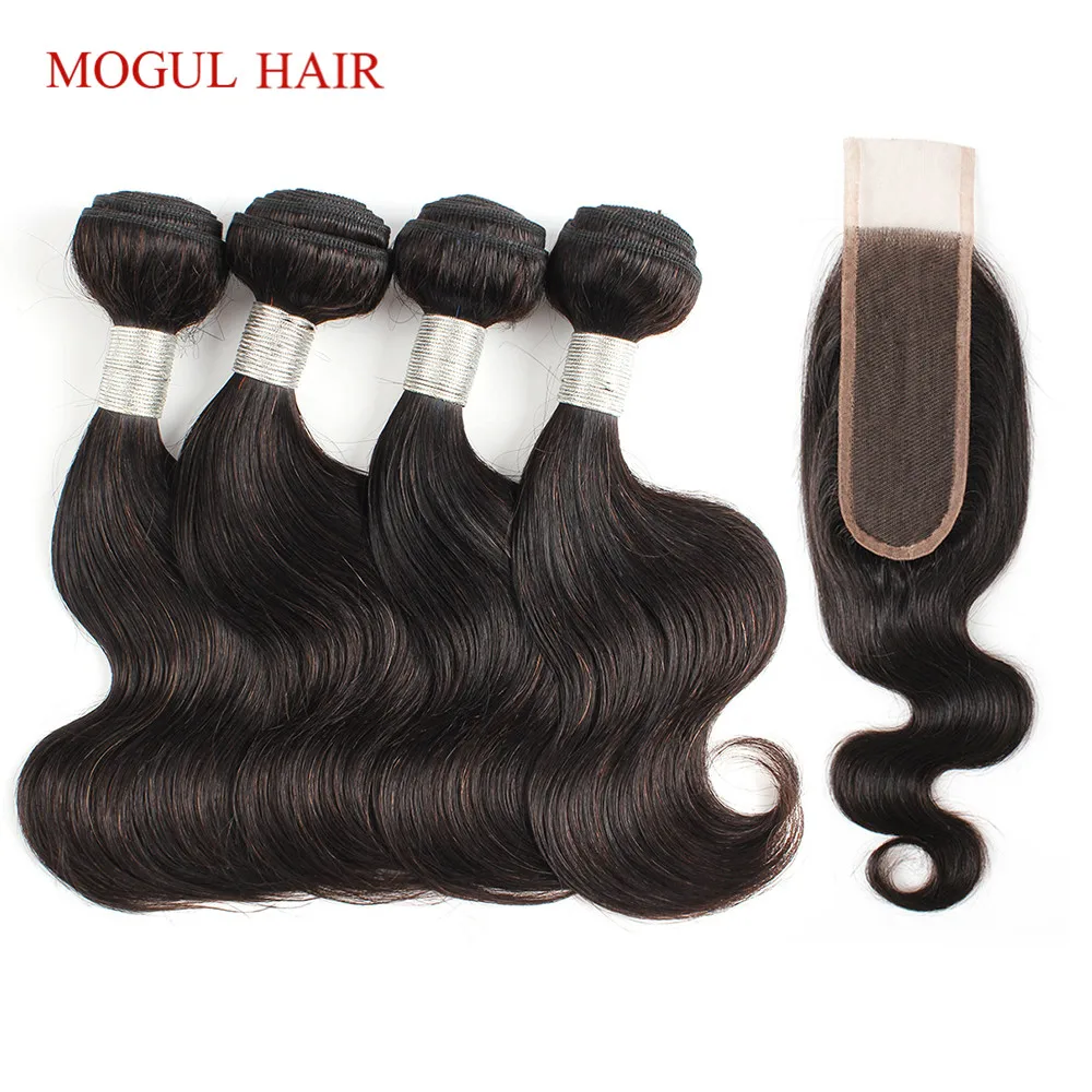 MOGUL волосы 50 г/шт. 4 пучка с 2x6 Ким К кружево Закрытие темно-коричневый бразильский объемная волна не Реми человеческие волосы короткий Боб Стиль