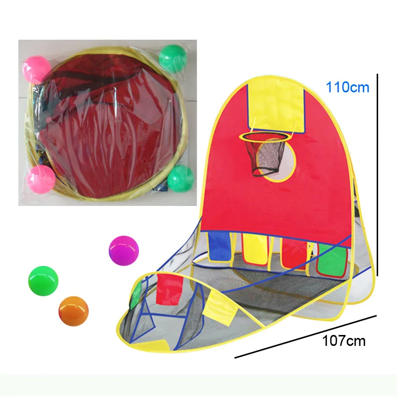 Kids Ball Pit Play Tent With Basketball Hoop And Zippered Storage Bag For Toddlers Ocean Pool Outdoor Sport Toys | Игрушки и хобби