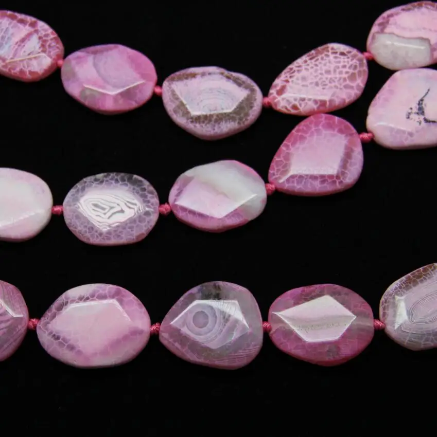 Pink Color Natural Dragon Veins Achate Beads Large Slab Oval Shape for DIY Pendant Jewelry Girlfriend Gifts 9PCS | Украшения и