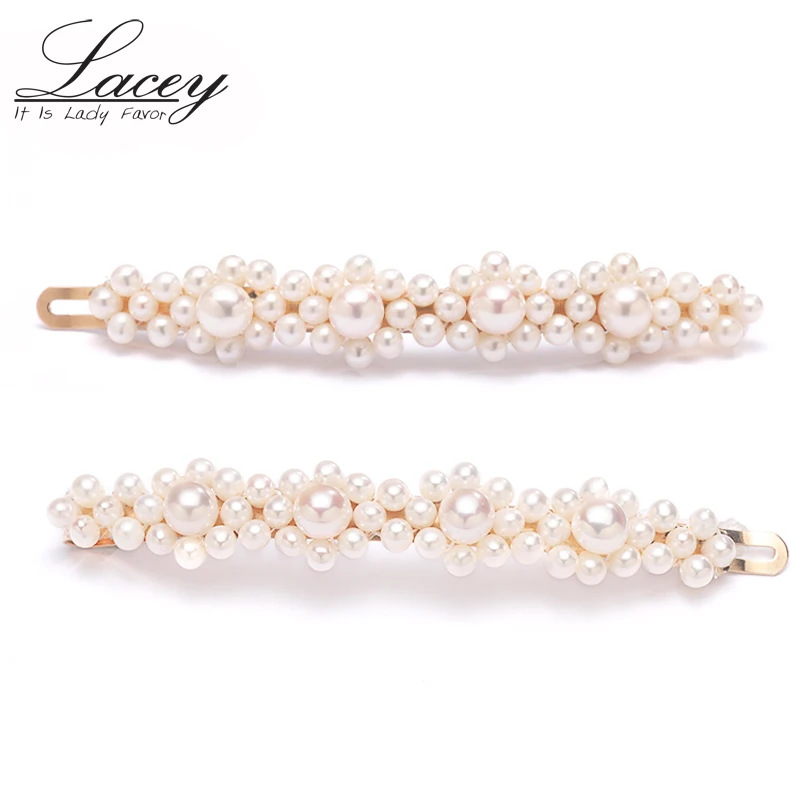 Заколка пряжка из натурального пресноводного жемчуга для женщин заколка волос