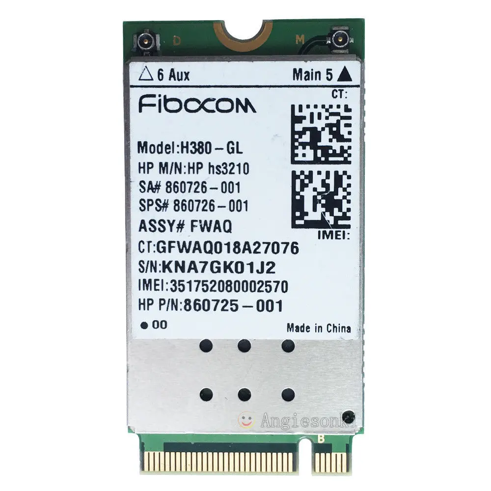 Карта флэш памяти WWAN мобильный модуль M.2 860726 001 для HP ZBook 17 / 15 15u EliteBook 840 820 G4 G3 FIBOCOM