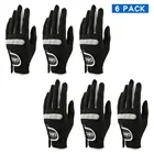 6 шт черные перчатки для гольфа из микрофибры мужские всепогодные перчатки для гольфа с левой стороны для правшей оптовая продажа