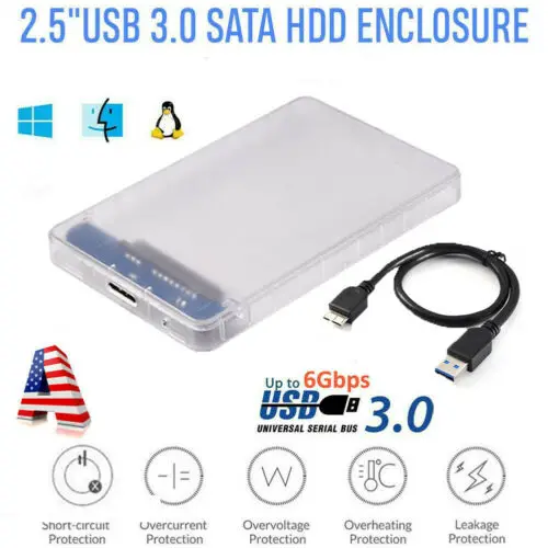 Прозрачный чехол для SSD HDD USB 3 0 к SATA адаптер внешний жесткий диск 2 5 дюйма HD