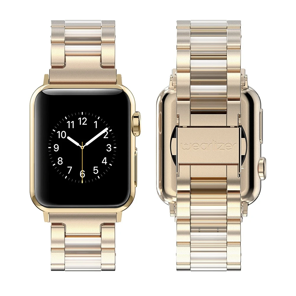 Роскошные Apple Watch Алюминий смолы ремешок сменный наручный ремешок для наручных часов Apple Watch& Sport& Edition 42/38 мм/40-44 мм