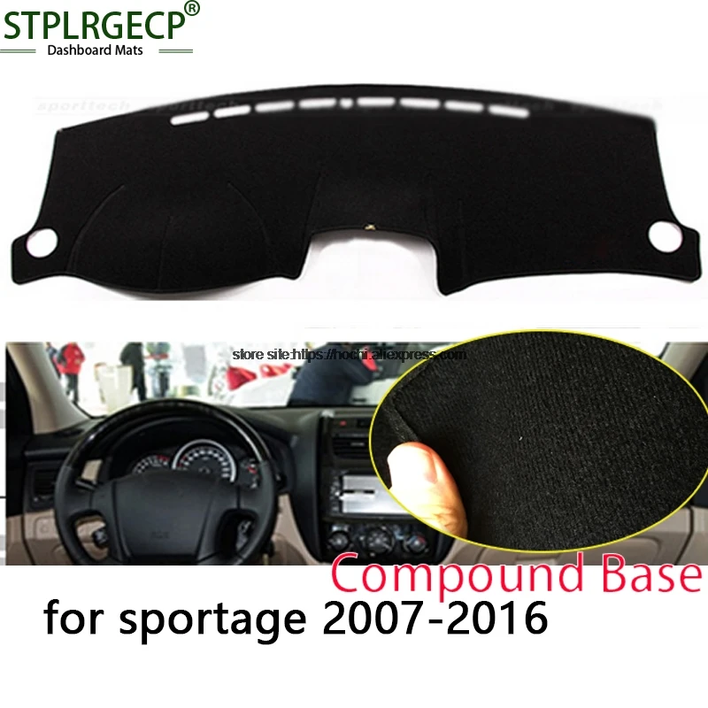STPLRGECP двухслойный черный Даш коврик для kia sportage R Dashmat ковер Приборная панель