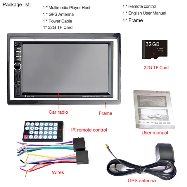 32g TF card 2 din навигация автомобиля gps радио для passat b5 00-05 Авторадио bluetooth автомобиля мультимедиа 2din Зеркало Ссылка Поддержка заднего вида камеры - Цвет: 32g TF card