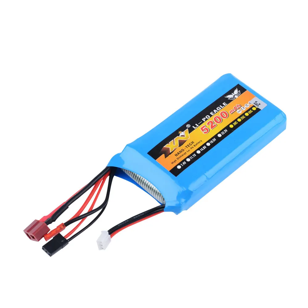 1 pcs 7.4V-5C 5200mAh 8C lithium battery (99mm*54mm*22mm) for 1/5 losi 5ive-T king motor x2 rc car parts | Электроника
