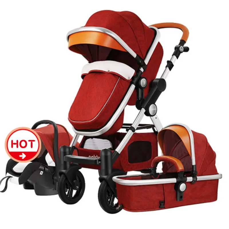4 in1 baby strollers folding baby car aluminium alloy frame high quality baby stroller gold baby images - 6