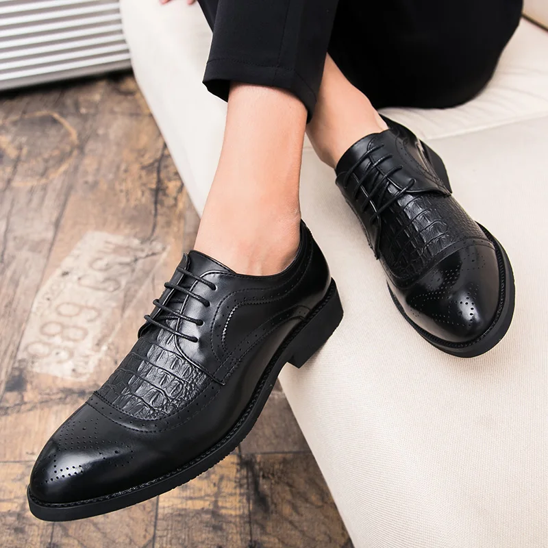 

Misalwa New Fashion Red Crocodile Leather Shoes Men Black Wedding Party Moccasins Two Ways Dress Loafers Male Italian Driving