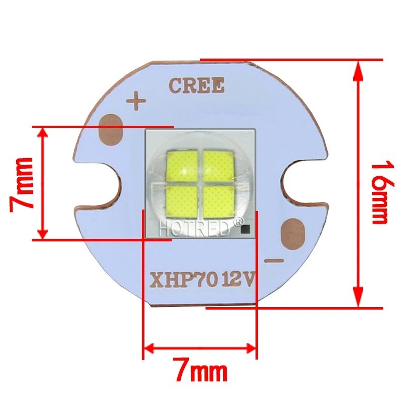 1 шт. 7070 20 Вт 6 в 12 В Led замена Cree XLamp XHP70.2 XHP50.2 светодиодный излучатель холодный белый 6500k синий светодиодный чип света с 20 мм Cooper PCB