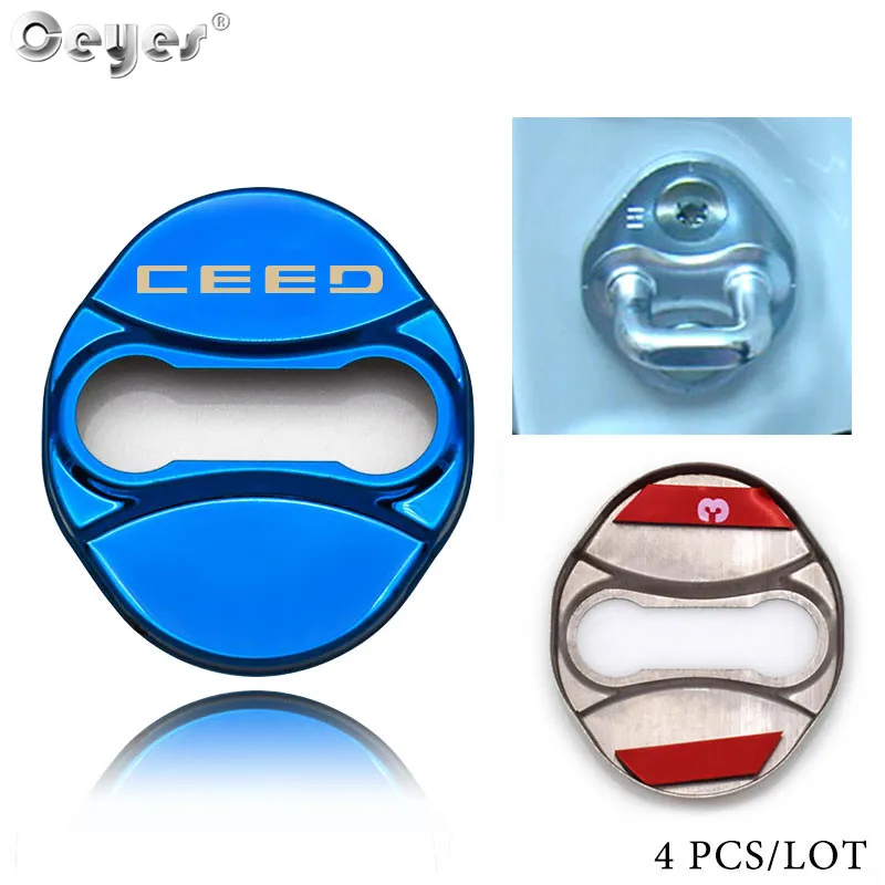 For CEED Blue Ceyes крышка дверного замка подходит для KIA sportage ceed sorento наклейки из нержавеющей стали аксессуары для автомобиля Стайлинг авто защита эмблемы - Цвет: For CEED Blue