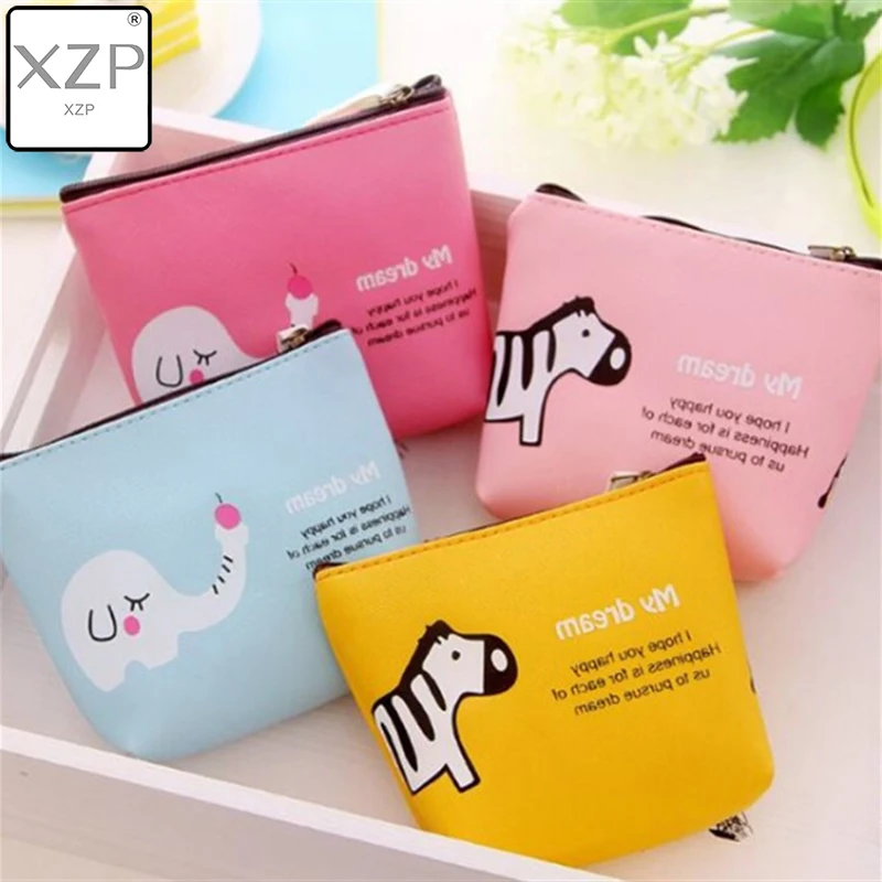 

Кошелек XZP женский с принтом слона и зебры, миниатюрный клатч для мелочи и карт, милая дамская сумочка