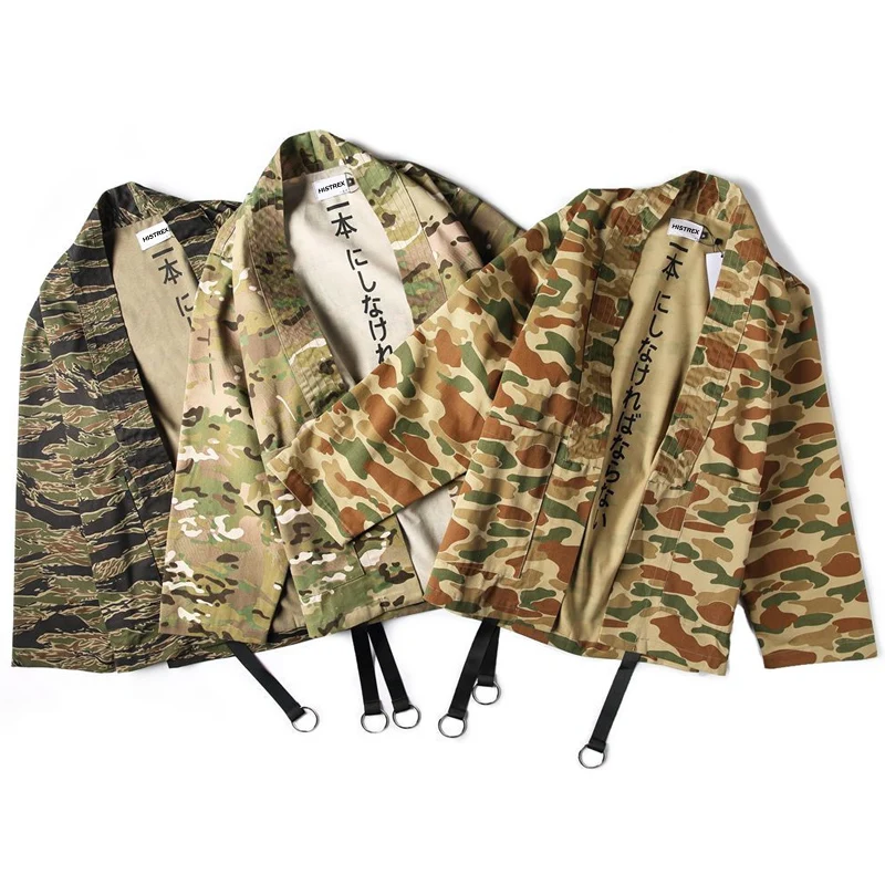 Histrex мужская куртка японские кимоно куртки Camo Японии Стиль хип-хоп камуфляж Открыть стежка кимоно пальто хаки уличная HT9HU