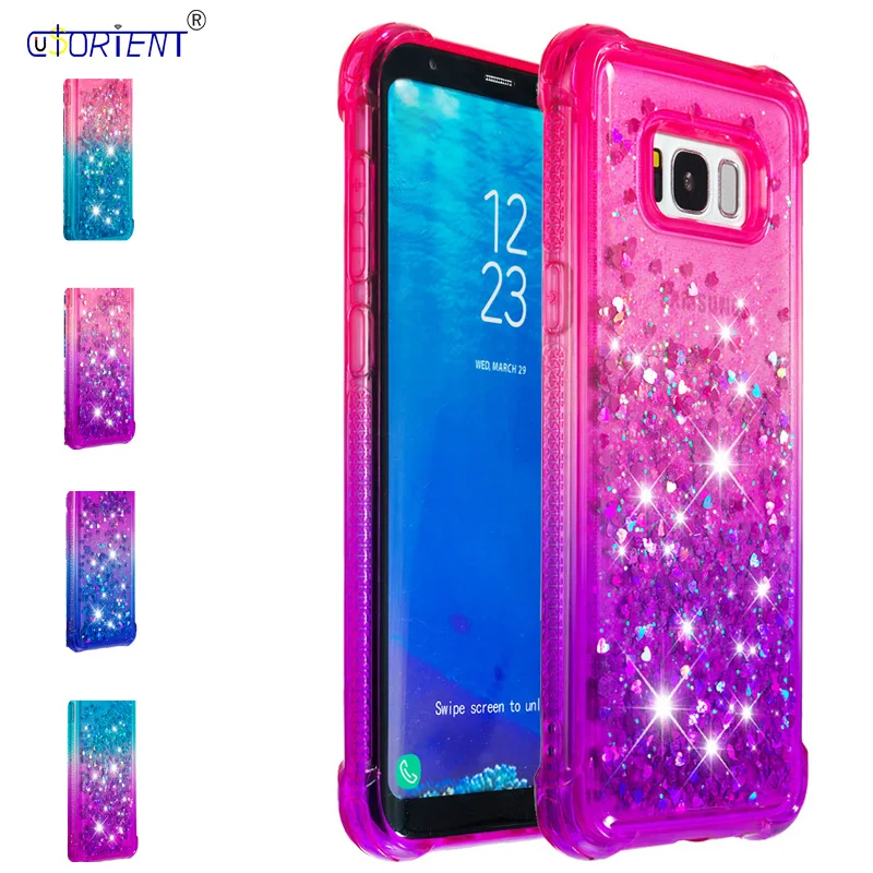 Шикарный чехол для Samsung Galaxy S8 S 8 Plus + G955FD SM G955F динамический жидкий прозрачный