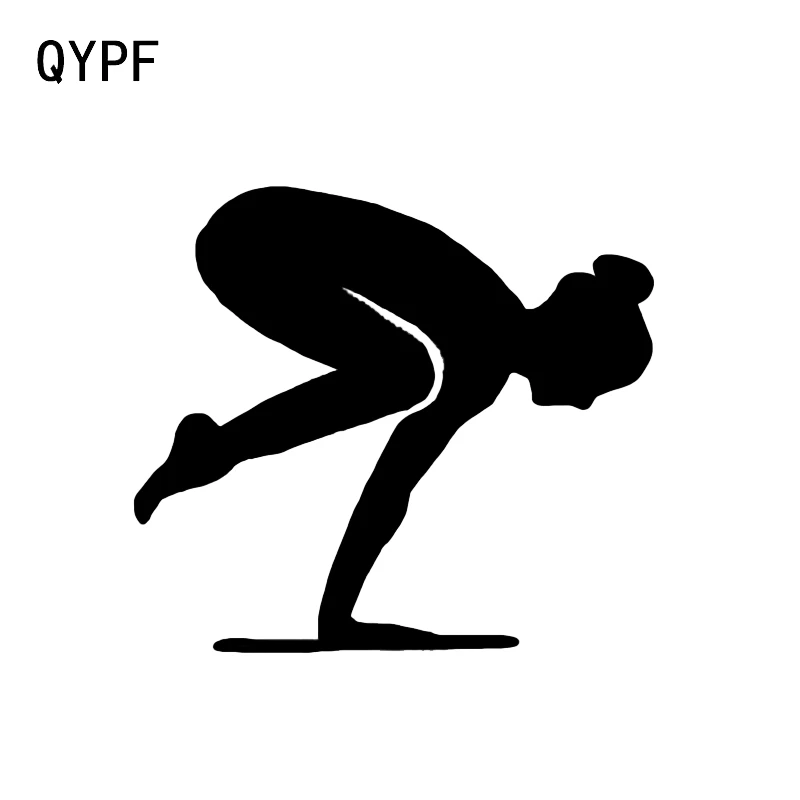 

QYPF 12.1*10.9 Fashion Yoga Aerobic Exercise Decor Vinyl Car Sticker Silhouette Accessories Black/Silver C16-1895