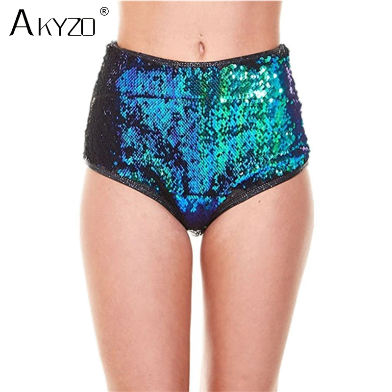 Женский Блестящий пляжный комплект AKYZO зеленый короткий топ с кисточками и