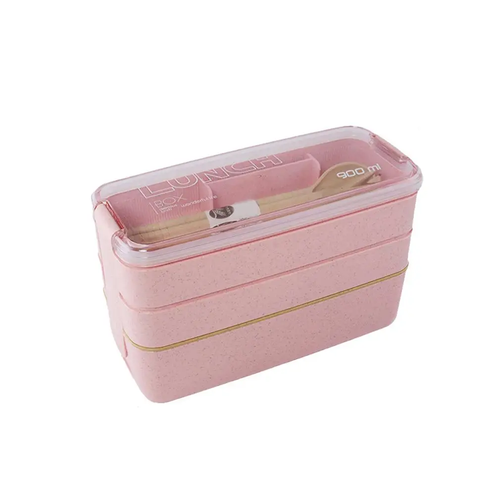 Микроволновая печь контейнер для хранения посуда 3 слоя пшеничной соломы коробки