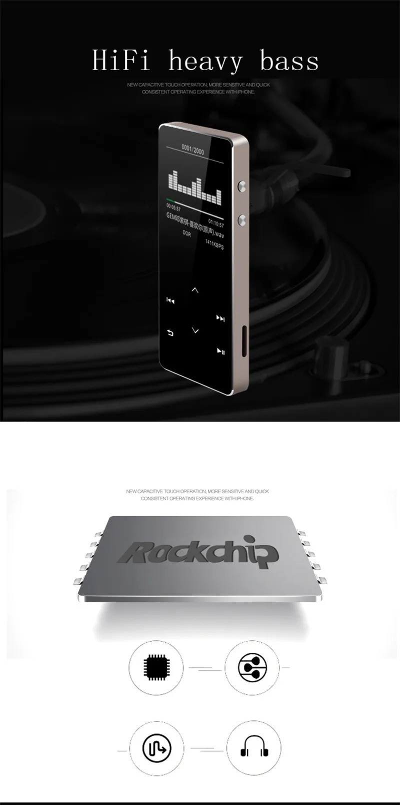 Motion Bluetooth Сенсорный экран MP4 ультра-тонкая электронная книга MP3 Walkman записывающая ручка мини музыкальный плеер качество звука четкое и стабильное