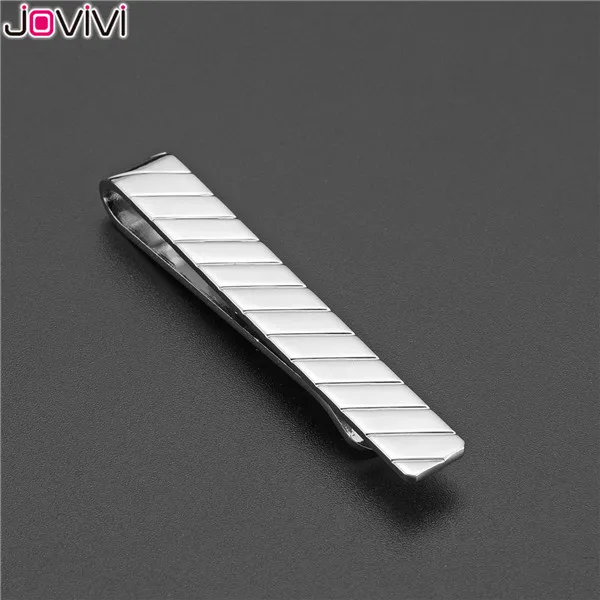 Jovivi 1-3 шт., зажим для галстука из нержавеющей стали, заколки для галстука, галстук для мужчин, Повседневный, деловой, рубашка, День отца, свадьба, подарок на день Святого Валентина - Окраска металла: 1 pc Silver