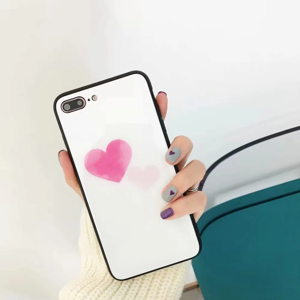 GABOOM милый розовый Любовь Сердце шаблон телефона чехол для iphone х 6 S 7 8 Plus Glossy