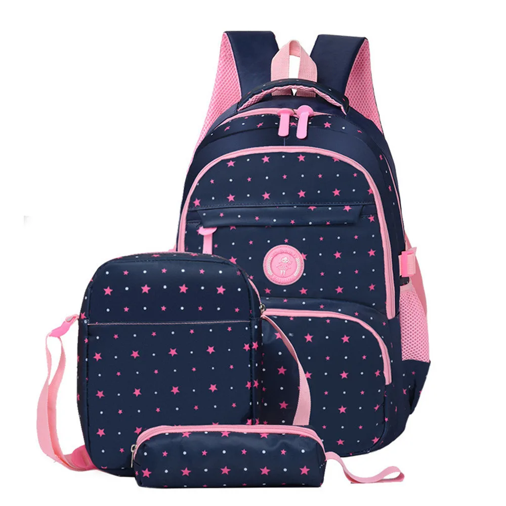 3 шт./компл., школьные сумки с принтом звезд, милые рюкзаки для девочек-подростков, рюкзаки для детей, рюкзак большой вместимости