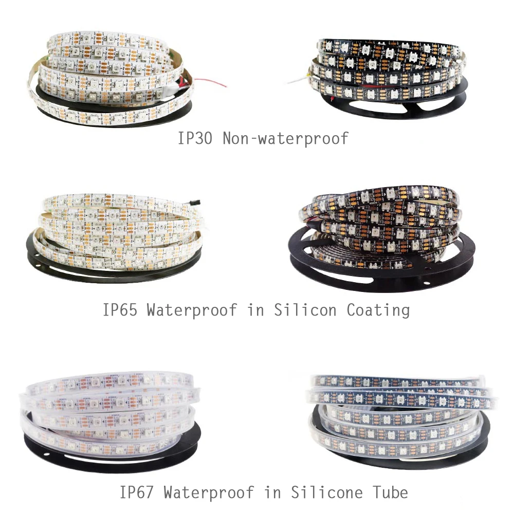 DC5V WS2812B LED Strip 1/2/3/4/5m 30/60/144 Pixels/Leds/m Smart Led Pixel Strip With Controller TV Background Wall Car Decor JQ