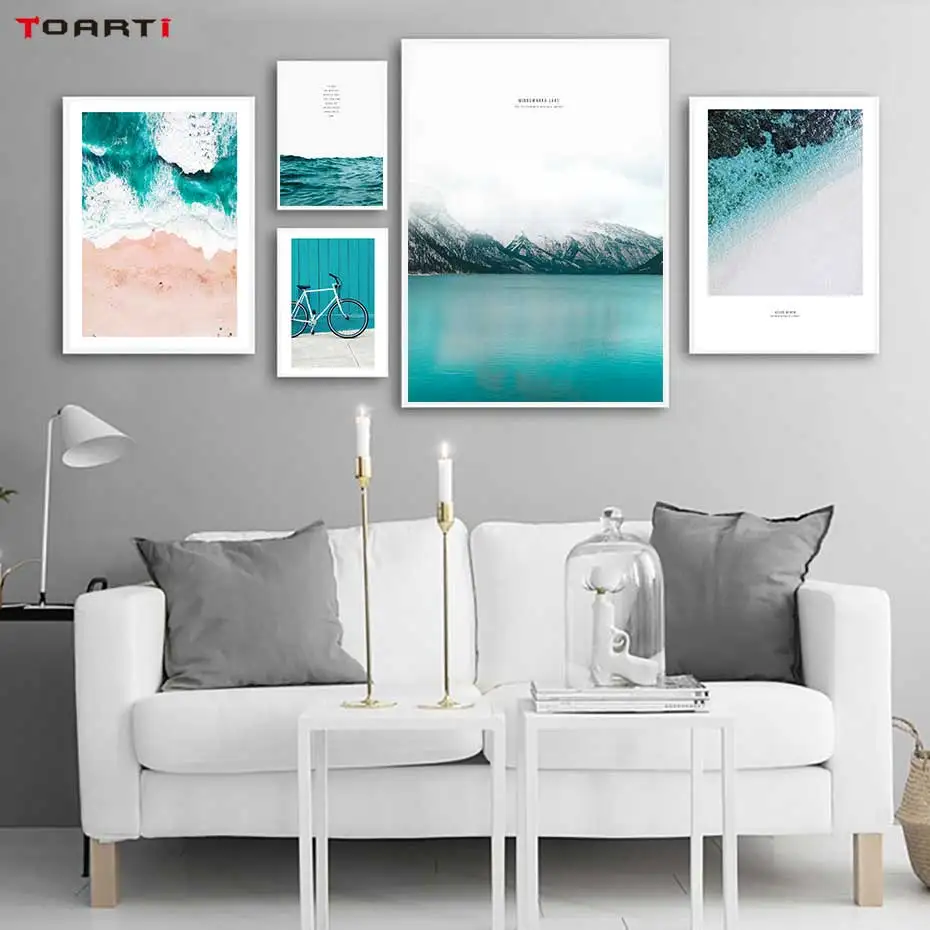 Красивый пейзаж печатные плакаты океанское море холст картина на стене