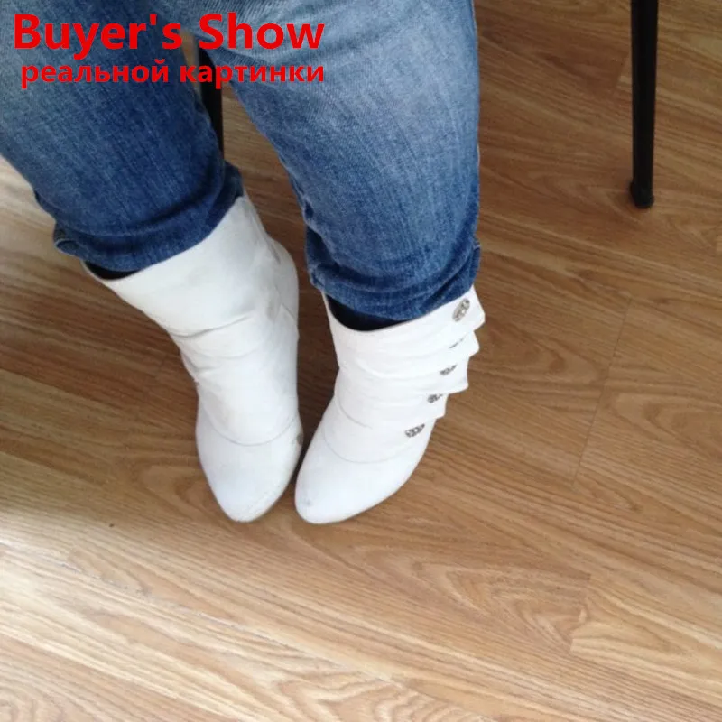 Snow Boots Shoes New Sexy Style High Heel PU Mid Calf Ladies' Lovely Fashion Colors Big Size34 43 Spring Autumn Hot|calf boots|boots ladiessnow