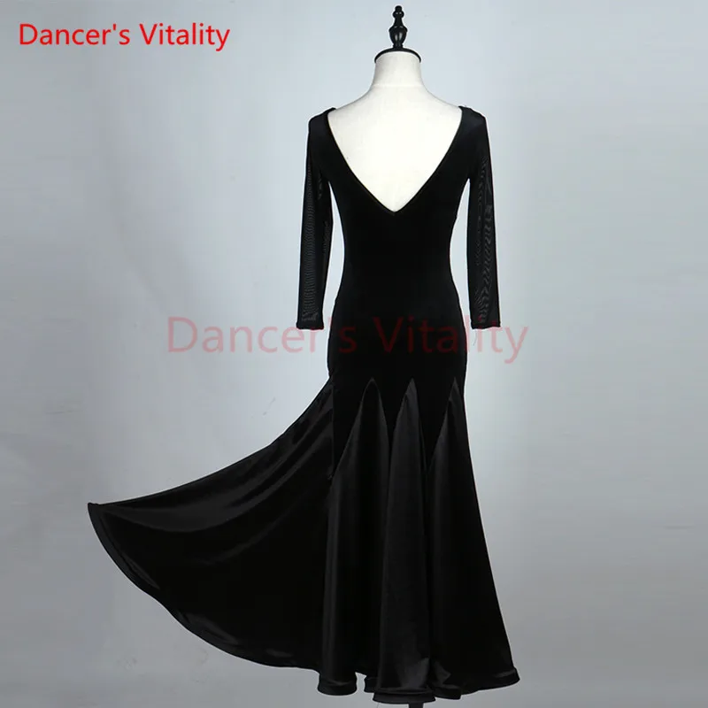 Танцора жизненную силу платья для конкурса бальных танцев с длинными рукавами