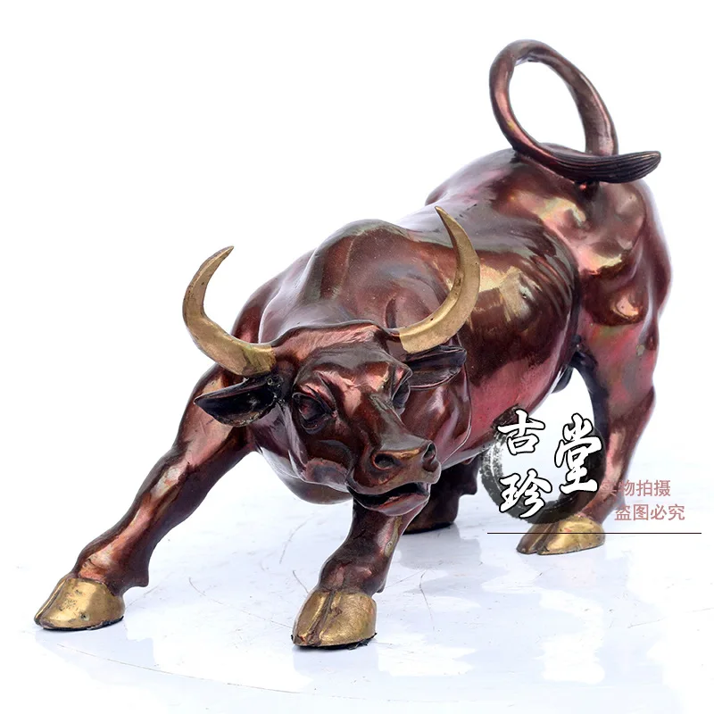 Фен шуй бронзовое освещение чистое настенное уличное Булл украшения для дома lucky