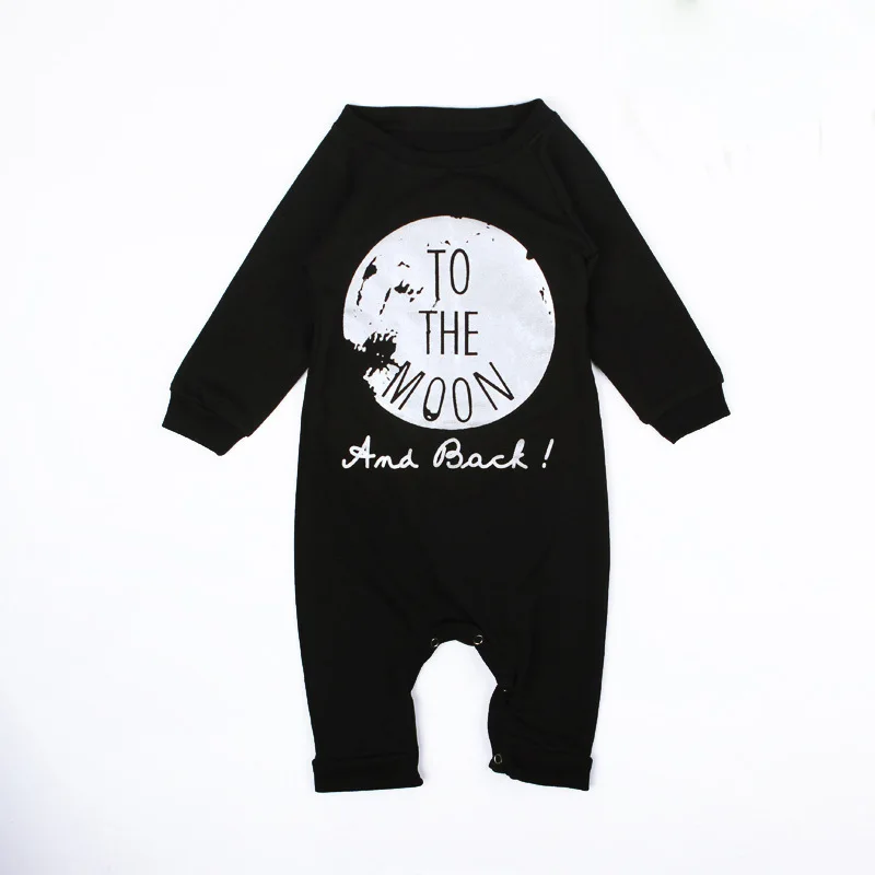 Autumn Baby Rompers Newborn Toddler Boy Outfits Long Sleeve Letter Print Jumpsuit To The Monn No Sleep Onesie |