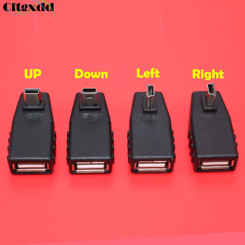 Cltgxdd 1PCS Mini USB Male to 2.0 Female Plug OTG Adapter Connector Micro 90 Degree UP Down Left right Angle | Обустройство дома