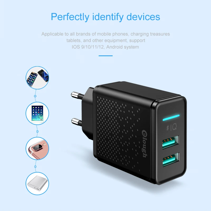 Elough зарядное устройство для телефона зарядка айфона xiaomi адаптер быстрой зарядки