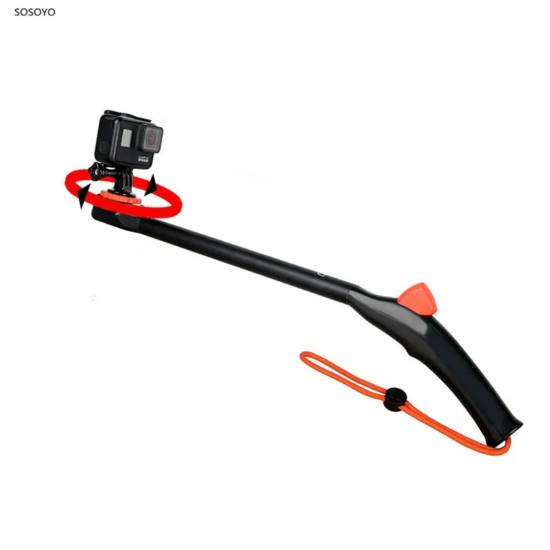 

Diving Selfie stick 360 degrees One-click Flip Selfie stick Handheld bracket For GoPro Hero 7 6 5 Sjcam Xiaomi YI Action Camera