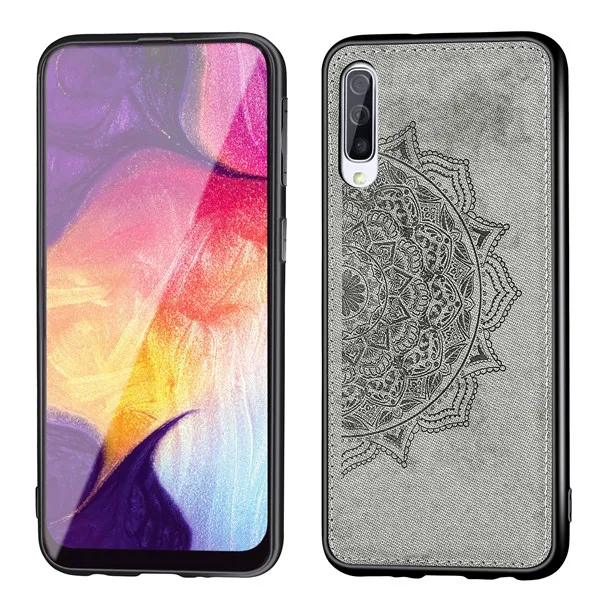 Серый Чехол для телефона для samsung Galaxy A70 чехол классический тканевый бампер мягкая силиконовая рамка задняя крышка для samsung A 70 A705 A705F сумка - Цвет: Серый